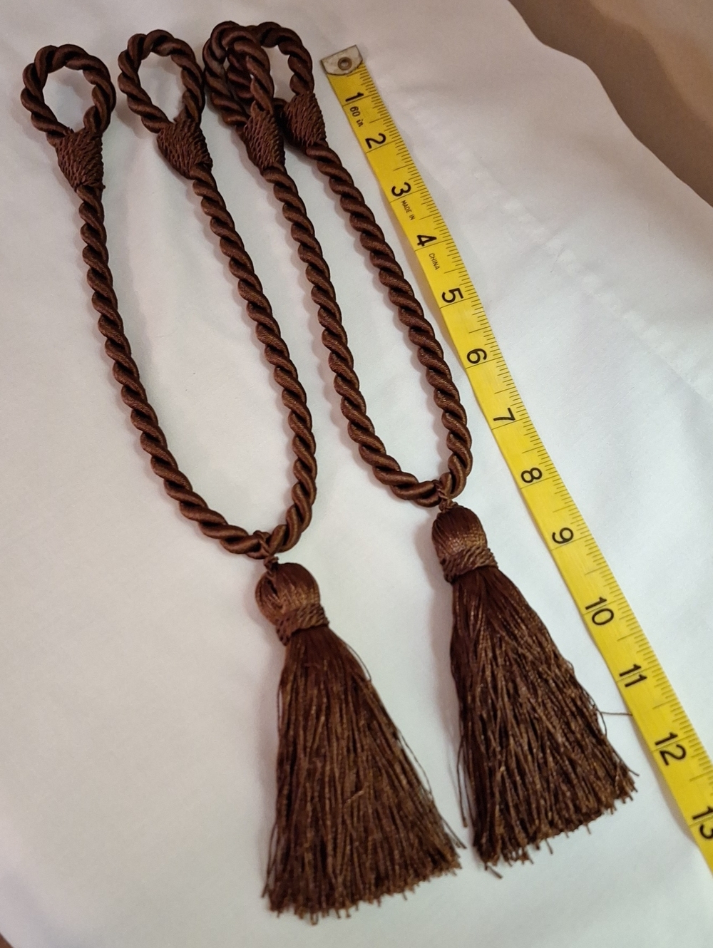 Brown Tassel Tiebacks for Curtains - Set of 2